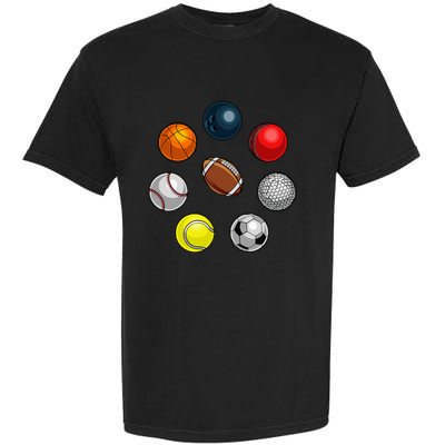 Cartoon Sports Balls Design Garment-Dyed Heavyweight T-Shirt