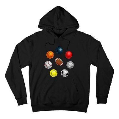 Cartoon Sports Balls Design Hoodie