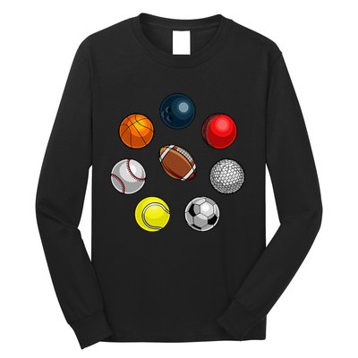 Cartoon Sports Balls Design Long Sleeve Shirt