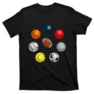 Cartoon Sports Balls Design T-Shirt