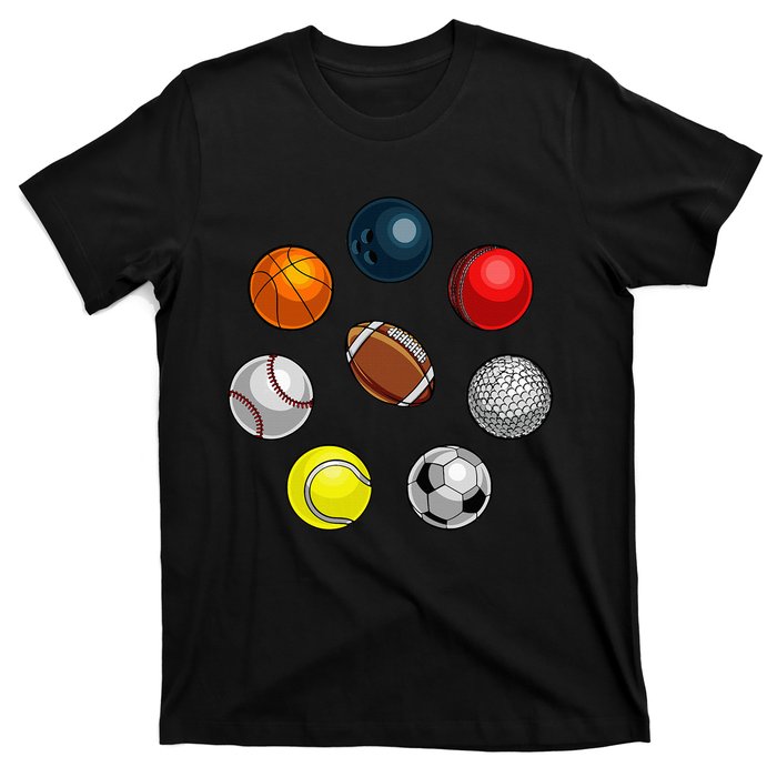 Cartoon Sports Balls Design T-Shirt