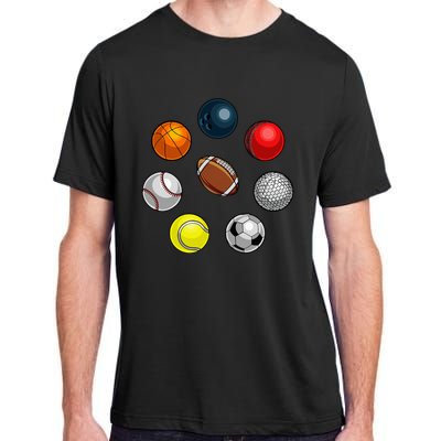 Cartoon Sports Balls Design Adult ChromaSoft Performance T-Shirt