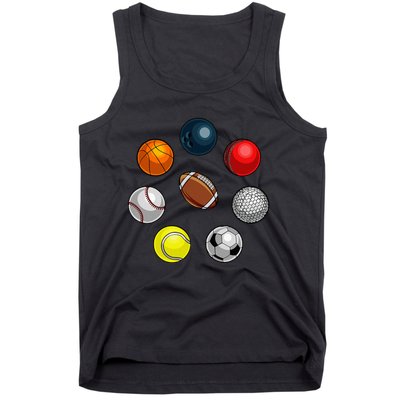 Cartoon Sports Balls Design Tank Top