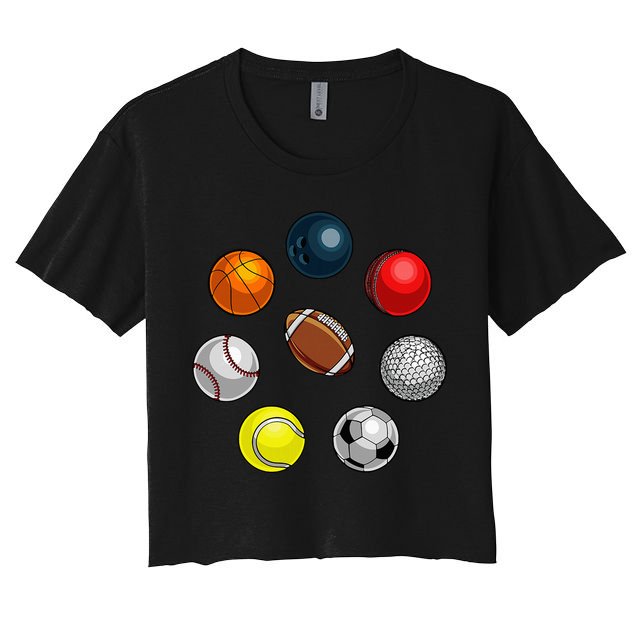 Cartoon Sports Balls Design Crop Top