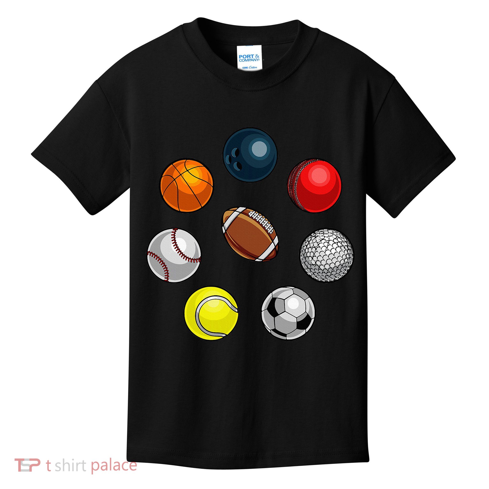 Cartoon Sports Balls Design Kids T-Shirt