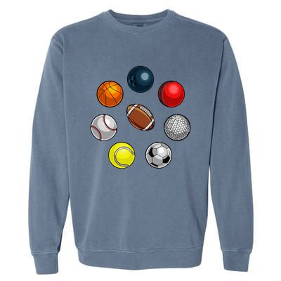 Cartoon Sports Balls Design Garment-Dyed Sweatshirt