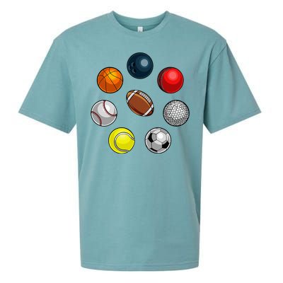 Cartoon Sports Balls Design Sueded Cloud Jersey T-Shirt