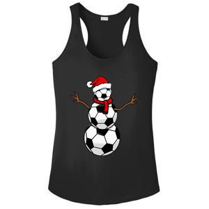 Christmas Soccer Balls Santa Snowman Ladies PosiCharge Competitor Racerback Tank