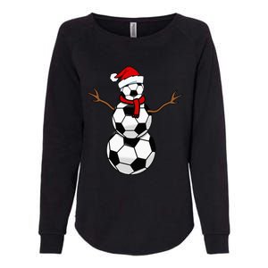 Christmas Soccer Balls Santa Snowman Womens California Wash Sweatshirt