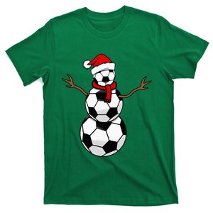 Christmas Soccer Balls Santa Snowman T-Shirt