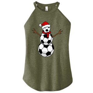 Christmas Soccer Balls Santa Snowman Women's Perfect Tri Rocker Tank