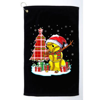 Christmas Softball Ball Snow Dabbing Santa Hat Xmas Tree Funny Gift Platinum Collection Golf Towel