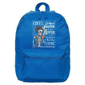 Coffee Spelled Backwards Is Eeffoc Skeleton Ing Coffee Gift 16 in Basic Backpack