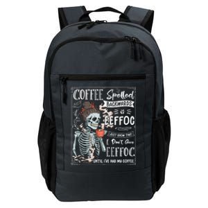 Coffee Spelled Backwards Is Eeffoc Skeleton Ing Coffee Gift Daily Commute Backpack