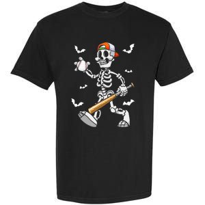 Cool Skeleton Baseball Lover Halloween Baseball Player Garment-Dyed Heavyweight T-Shirt