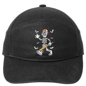 Cool Skeleton Baseball Lover Halloween Baseball Player 7-Panel Snapback Hat