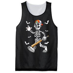 Cool Skeleton Baseball Lover Halloween Baseball Player Mesh Reversible Basketball Jersey Tank