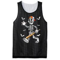 Cool Skeleton Baseball Lover Halloween Baseball Player Mesh Reversible Basketball Jersey Tank