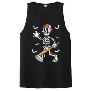 Cool Skeleton Baseball Lover Halloween Baseball Player PosiCharge Competitor Tank