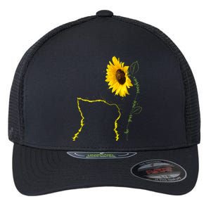 Cat Sunflower Be Your Own Sunshine Gift For Cat Mom Dad Flexfit Unipanel Trucker Cap