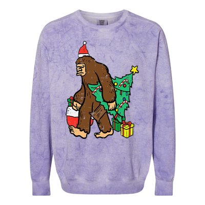 Christmas Sasquatch Bigfoot Xmas Colorblast Crewneck Sweatshirt