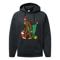 Christmas Sasquatch Bigfoot Xmas Performance Fleece Hoodie