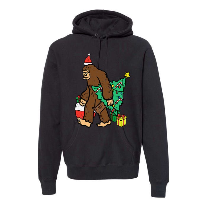 Christmas Sasquatch Bigfoot Xmas Premium Hoodie