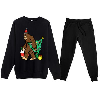 Christmas Sasquatch Bigfoot Xmas Premium Crewneck Sweatsuit Set