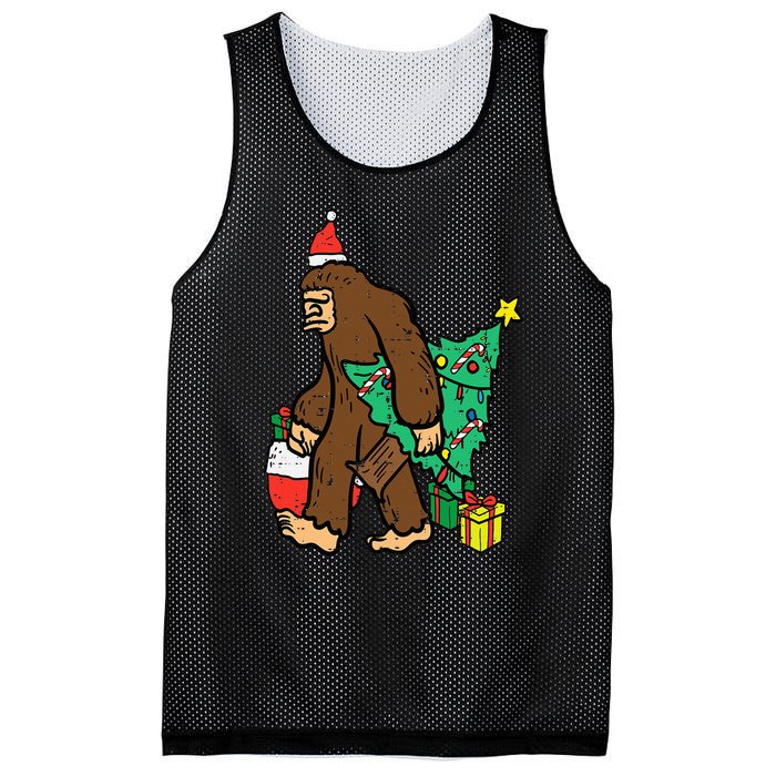 Christmas Sasquatch Bigfoot Xmas Mesh Reversible Basketball Jersey Tank