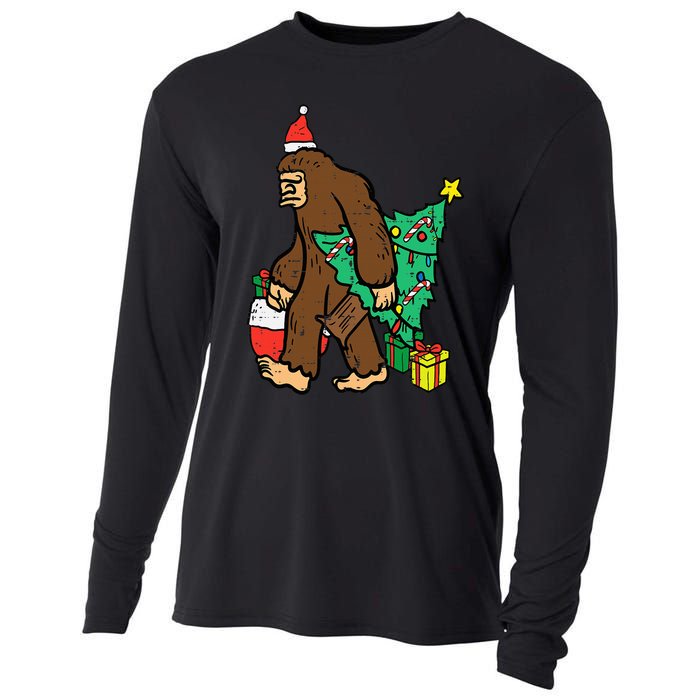 Christmas Sasquatch Bigfoot Xmas Cooling Performance Long Sleeve Crew