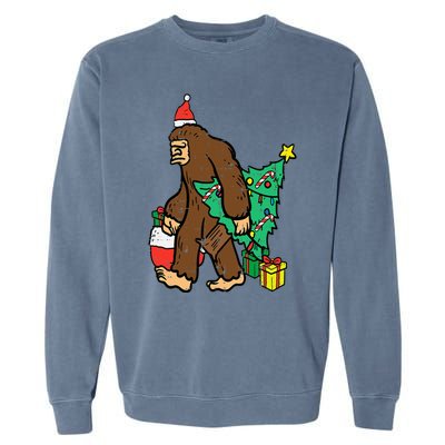 Christmas Sasquatch Bigfoot Xmas Garment-Dyed Sweatshirt