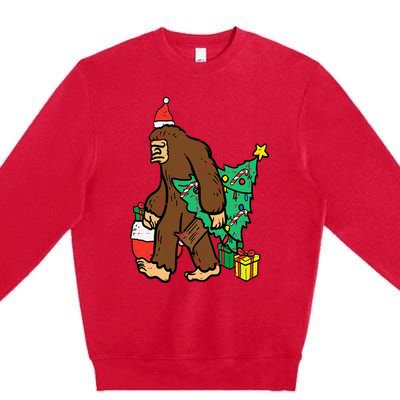 Christmas Sasquatch Bigfoot Xmas Premium Crewneck Sweatshirt