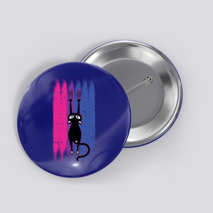 Cat Scratching Bisexual Pride Cute Kitten Kitty Lgbtq Ally Gift Button