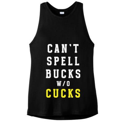 Cant Spell Bucks Without Cucks Michigan Football Ladies PosiCharge Tri-Blend Wicking Tank
