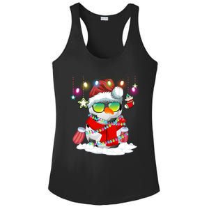 Christmas Soccer Ball Snow Santa Hat Lights Funny Xmas Cute Gift Ladies PosiCharge Competitor Racerback Tank