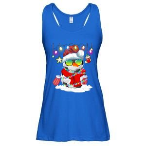 Christmas Soccer Ball Snow Santa Hat Lights Funny Xmas Cute Gift Ladies Essential Flowy Tank