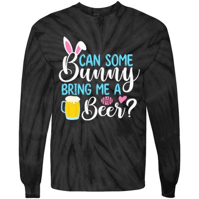 Can Some Bunny Bring Me A Beer happy Easter Day Tie-Dye Long Sleeve Shirt