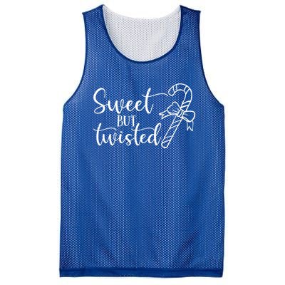 Christmas Sweet But Twisted Candy Cane Funny Xmas Gift Mesh Reversible Basketball Jersey Tank