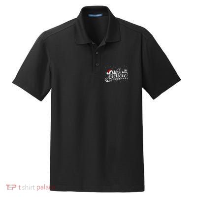 Christmas Shirt Believe Santa Claus Believe Christmas Kid Dry Zone Grid Polo
