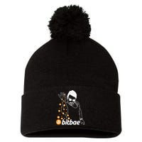 Crypto Salt Bae Bitcoin Pom Pom 12in Knit Beanie