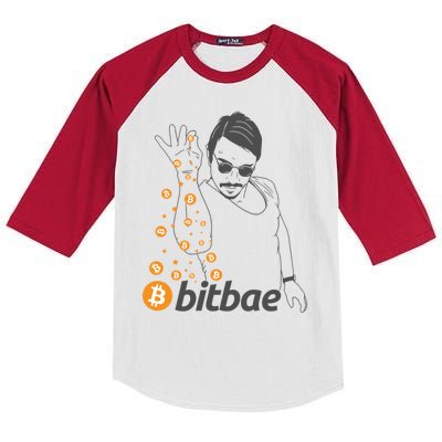 Crypto Salt Bae Bitcoin Kids Colorblock Raglan Jersey