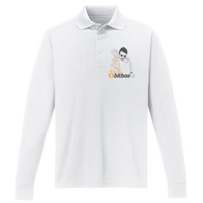 Crypto Salt Bae Bitcoin Performance Long Sleeve Polo