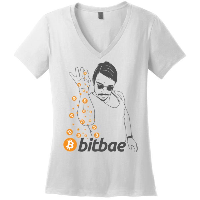 Crypto Salt Bae Bitcoin Women's V-Neck T-Shirt