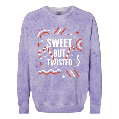 Christmas Sweet But Twisted Candy Cane Matching Design Tee Great Gift Colorblast Crewneck Sweatshirt