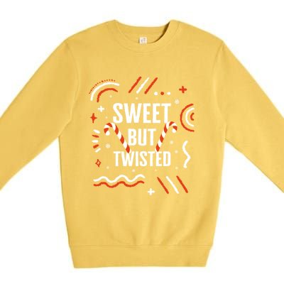 Christmas Sweet But Twisted Candy Cane Matching Design Tee Great Gift Premium Crewneck Sweatshirt