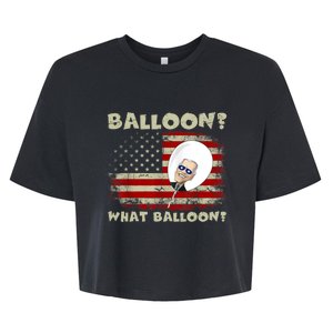 Chinese Spy Balloon What Balloon Funny Joe Biden Chinese Bella+Canvas Jersey Crop Tee