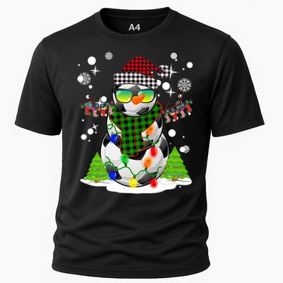 Christmas Soccer Ball Snowman Santa Hat Pajamas For Boys Premium Cooling Performance Crew T-Shirt