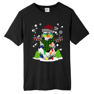 Christmas Soccer Ball Snowman Santa Hat Pajamas For Boys Premium Tall Fusion ChromaSoft Performance T-Shirt