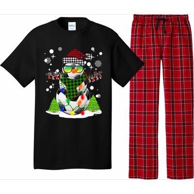 Christmas Soccer Ball Snowman Santa Hat Pajamas For Boys Premium Pajama Set