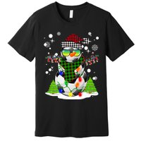 Christmas Soccer Ball Snowman Santa Hat Pajamas For Boys Premium Premium T-Shirt